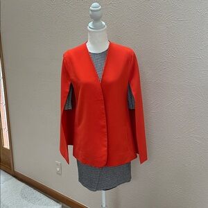WD.NY Vibrant Orange Suit Cape Jacket Size M